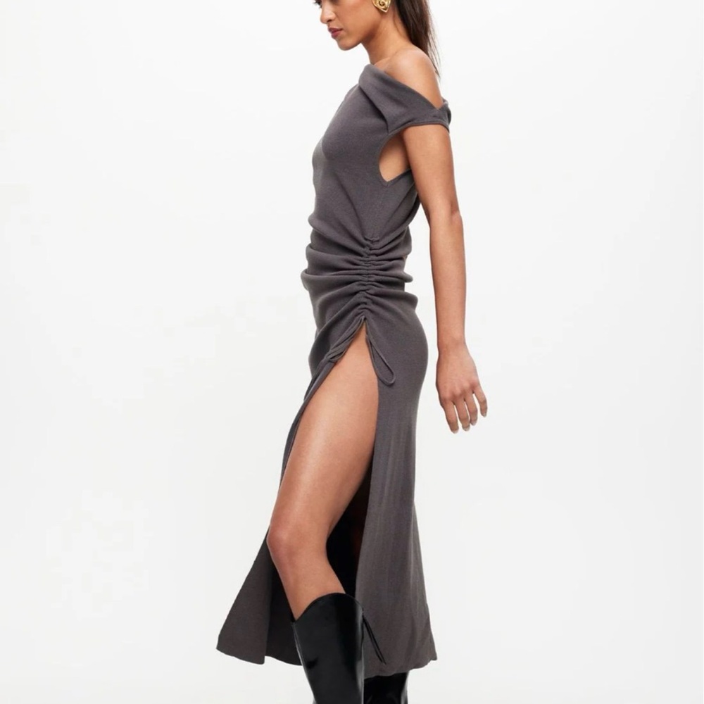 Lioness Charcoal One-Shoulder Dress